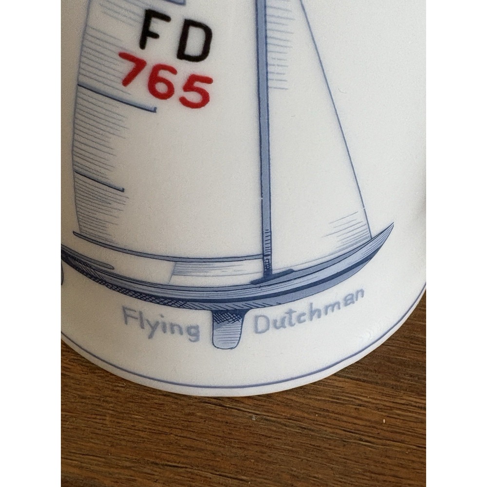 JKW Bavaria Sailboat Nautical Mug Cup 1950 Flying Dutchman /Finn West Germany 5" - Picture 11 of 16